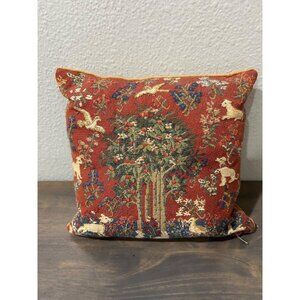 Milani Tree of Life Animals Small Tapestry Accent Pillow 8" Square
